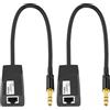 XMSJSIY 6,35 mm TRS Extender 1/4 TRS Stereo maschio a Ethernet RJ45 femmina adattatore audio Balun rete di espansione oltre 300 m Cat5e/Cat6 isolate Noise Resist interference per microfono