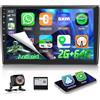 NHOPEEW 2G+64G Android Autoradio per Citroen C5 2008-2017 - Senza fili Carplay e Android Auto - 10 pollici Android Stereo con WiFi EQ GPS Mirror Link FM RDS + Telecamera posteriore