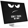 kwmobile Custodia 4in1 Compatibile con Apple iMac 21.5 - Fodero Monitor,Tastiera, Mouse e Cavi - Don't Touch My Mac Bianco/Nero