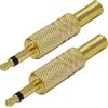 Aerzetix - C69015 - Set di 2 jack connettori 3.5mm maschio dritto mono con molla di protezione del cavo - per saldare - colore dorato