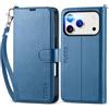 TUCCH Custodia per iPhone 17 Pro 6,3-pollici 5G 2025 [Blocco RFID] Portafoglio | Cover Pelle Sintetica TPU Antiurto Slot Schede Libro Protezione Integrale Chiusura Magnetica, Azzurro con Cinturino