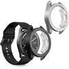 kwmobile Set 2x Custodia Smartwatch Compatibile con Xiaomi Watch S3 Cover - Case Silicone Protezione Orologio Fitness nero/argento