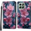 Haninsuze Cover per Honor X6C/X6B, Portafoglio PU Pelle, Fiore di pesco | Interno TPU Antiurto, Anti-Graffio, Fessura per Schede, Supporto Stand, Design Libro, Flip