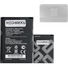 HIGHAKKU Batteria di ricambio TBL-55A1800, TBL-55A2000 compatibile con TPLink M7310 versione 1, Small Size M7350 Worm 4.0 versione 2.0 W-LAN Hotspots Mobile Router (dimensioni: 6,2 cm x 4,5 cm; Not
