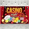 Kaxulvoblig Decorazioni Casino Compleanno, 110 x 180cm Sfondi per Feste Casino/Sfondo Las Vegas/Sfondi Tema Casinò/Casino Carnevale Notte Sfondo