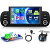 VECHTEL Autoradio 2G+64G Android 15 per FIAT Panda 2013-2020, 6.2 Pollici HD Schermo Tactile Stereo Auto co Carplay Android Auto senza Fili GPS Wi-Fi Bluetooth 2USB Radio FM RDS Retrocamera