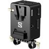 ZTIANFOTO ZGCINE VM-HS1 - Supporto a caldo con batteria integrata da 50 Wh, dual-USB-C-PD-65 W, ricarica rapida, uscita 8 porte, display IPS da 0,96 per fotocamere e accessori (nero)