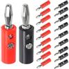 Oiyagai 20 Pezzi Connettori a Banana con Vite per Cavo Audio 4mm, Rosso e Nero