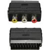 AYMBH Adattatore da presa scart RGB maschio a 3 RCA femmina, adattatore A/V, compatibile con PS4, TV, DVD, VCR trasmissione audio/video, compatto e resistente, nero