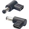 SHANFEILU Adattatore da DC5521 a tipo C a 90 gradi DC 5,5 mm x 2,1 mm spina maschio a USB C femmina convertitore 5 V adattatore di ricarica per lampada a LED, proiettore fotocamera e router 2 pezzi
