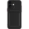 Lunivop Compatibile con iPhone 17 Caso 6.3'' Porta Carte Portafoglio Sottile Morbido Silicone Antiurto, Protezione Della Fotocamera Antigraffio Custodie Per Telefono, (per 17 Nero)