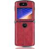 XINNY Cover per Motorola RAZR 5G Custodia, Leather PC + TPU Cornice Case Protettiva Armatura Cellulare, Rosso