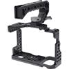 Hersmay Gabbia A7III A9 con manico superiore, gabbia per fotocamera in alluminio per fotocamera Sony A7III/A7RIII/A9/A7II, stabilizzatore per impianto di perforazione per riprese video