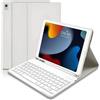 tititinita Funda con teclado para iPad 1.2 para iPad de 9.ª generación (221)/8.ª generación (22)/7.ª generación (219), funda protectora con portalápices y teclado inalámbrico desmontable (diseño del R
