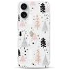 LCHULLE Natale Cover Compatibile con iPhone 16(6.1 Pollici) Custodia Natale Trasparente Cover Silicone Christmas Case TPU Bumper Chiaro Custodia Protettiva per iPhone 16 (Albero Rosa)