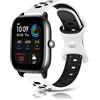 KeeFos 20MM Cinturino per Amazfit T-Rex 3 Pro 44mm/Active 2 Square/Active 2/GTR Mini/GTR 42mm/GTS 4/GTS 4 Mini/3/2e/2 Mini/2/Bip 3 Pro/Bip 3, Cinturino Sportivo in Silicone - Bianco