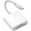 Miohuka [Certificato Apple MFi] Lettore di schede USB C a SD, adattatore USB di tipo C con memoria Micro SD SD, due slot per iPhone 15 16 17/iPad/MacBook/Mac, ad alta velocità
