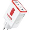 DCHK HARIBO Caricatore USB-C 100W 4 Porte, Alimentatore USB-C a Ricarica Rapida PD PPS per MacBook Pro Air, per iPhone 17 16, Galaxy, per HP Lenovo Acer Laptop, Spina di Sicurezza con Messa a Terra, Rosso