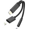 Aksenli Adattatore Lightning a Jack Cuffie 3.5mm(2in1)per iPhone14 13 Pro Max per Apple MFi Certified Aux Audio Cavo Caricatore Dongle per iPad Cavetto Autoradio Adapter Lighting Auricolari Ricarica Accessori