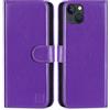 32nd Custodia a Portafoglio in Pelle PU per Apple iPhone 14 (6.1), Case Realizzato in Pelle Sintetica con Diversi Comparti e Chiusura Magnetica - Viola