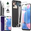 RongZy LCD Display per 6.4 Samsung Galaxy A30s A307F Schermo LCD Touch Screen Assemblea Sostituzione di Vetro Digitalizzatore con Strumenti(Nero con Cornice)