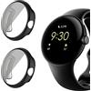 Niboow Cover [2 Pezzi] per Google Pixel Watch 2/Pixel Watch, Con Pellicola Protettiva, Protezione Ultra Sottile TPU Custodia per Google Pixel Watch 2 2023/Google Pixel Watch 2022 - Nero + Nero