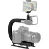 Hensych Forma U/C DV portatile Riprese ad angolo basso Kit stabilizzatore della staffa Con la testa del treppiede della scarpa fredda/morsetto del telefono/per tutte le fotocamere reflex