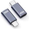 Seminer Adattatore da USB C a Lighting (2 Pack), Adattatore USB-C PD da 35W, Adattatore da Lighting Femmina a USB Tipo C Compatibile con iPhone Serie 15 iPad pro Macbook Galaxy Note S9 S23 (Grigio)