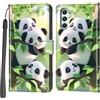 Haninsuze Cover per Samsung Galaxy A34 5G, Custodia Interno TPU Antiurto Portafoglio con Disegni [schede Fessura] [Supporto Stand] Cover Libro in PU Pelle (panda)