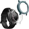kwmobile 2x Custodia Rigida Smartwatch Compatibile con CMF Watch 3 Pro Cover - Case Vetro Temperato Orologio Fitness - trasparente/verde