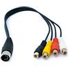 System-S Cavo RCA 4 RCA 30 cm femmina a DIN 5 poli, adattatore stereo, nero