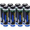 SolarCell Dunamis Confezione da 8 Batterie NiMH 1.2V AAA 900mAh Ricaricabili ad Alta Capacità Adatte per Telefoni Cordless, Fotocamere Digitali, Auricolari Bluetooth e Dispositivi ad Alta Potenza