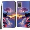 Haninsuze Cover per Samsung Galaxy A71, Custodia Interno TPU Antiurto Portafoglio con Disegni [schede Fessura] [Supporto Stand] Cover Libro in PU Pelle (albero rosa)