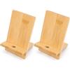 Garneck Set di 2 supporti in bambù per cellulare e tablet in legno, per scrivania, universali, con apertura di ricarica, ideali per la casa, l'ufficio e il tempo libero