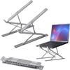 kwmobile Supporto PC Portatile Scrivania - Rialzo Porta PC Regolabile - Supporto Computer Portatile Alluminio - Laptop Stand Desk - Alzatina Notebook - Accessori Computer - grigio scuro