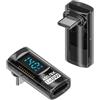 QIANRENON Adattatore display digitale USB C a 90° 40 Gbps USB 4.0 tipo C maschio a femmina, display ad angolo retto connettore PD140 W, 8 K, monitoraggio della corrente in tempo reale, 2 pezzi