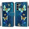 KENHONER Custodia per Samsung Galaxy S25 FE 5G, Farfalla | Portafoglio Pelle PU, Magnetica, Resistente Agli Urti, Scomparto Carte Credito, Pieghevole, Flip Libro, Motivo