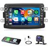 Motorsi 2GB+64GB Autoradio para Renault Dacia/Symbol/Dokker/Logan con Inalámbrica Carplay Android Auto Bluetooth, Reproductor Multimedia con GPS Navegación/WiFi/Bluetooth/RDS/FM Radio/SWC+AHD Camera