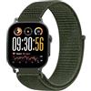 GIOPUEY Nylon Cinturini Compatibile con Realme Watch 5, Traspirante Sport Loop Cinturino in Morbido Nylon Intrecciato, Donne Uomo - Green