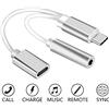 REY Adattatore cavo USB C 3.1 a Jack 3.5 mm e USB C 3.1, 2-in-1, Bianco e Argento