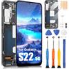 ARSSLY (US Verisone) LCD Schermo per Samsung Galaxy Galaxy S22 5G SM-S901U SM-S901U1 TFT, LCD Display Touch Screen Assembly con Riparazione Kit (Nero con Cornice, Senza Fingerprint Unlocking, 6.1)