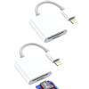 WASRUYI Lettore schede SD per lightning(2 pack)Micro SD memoria adattatore per iPhone 14 pro TF card reader trasferire dati foto macchina fotografica per Apple MFi Certified per iPad chiavetta memoria esterna