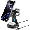 nongxiang Caricatore wireless 3 in 1 - Ricarica rapida da 15 W | Stazione di ricarica induttiva per iPhone 16/15/14/13/12/11, Apple Watch S3-S10, SE/SE2, Ultra, Hermès & Air-PodsPro | Alimentatore esclusivo