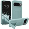 kwmobile 1x Custodia Compatibile con Google Pixel 10 / Pixel 10 PRO - Cover Supporto Dita - Back Case per Smartphone - Protezione Gommata Menta