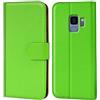 Verco Cover a Libro per Samsung Galaxy S9, Porta Carte, Magnetica, Verde | Custodia Portafoglio, Slot per Carte, Chiusura Magnetica, Funzione Supporto, Interno in Silicone Elastico, Esterno in PU