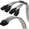 LINKUP - Cavo di Alimentazione ad Alta Corrente PCIE 5.0 16Pin (12+4) AVA 600W |16AWG, Tipo Stampato, Saldato & Rivestito |Per PSU PCIe4.0 4x8Pin |Compatibile con RTX50 & RTX40 & RTX30 FE |45cm Bianco