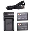 DSTE LP-E10 Li-ion Batteria (2-Pacco) e Caricabatterie USB per Canon EOS 1100D 1200D X50 X70 Rebel T3 Rebel T5