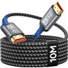 Nersligek Cavo HDMI 4K 10M, Cavo Ultra HDMI 2.0 ad Alta Velocità 18Gbps Supporto HDR, HDCP2.2, Ethernet, 3D, ARC, Nylon Intrecciato, Compatibile con Laptop, Monitor, PS5, PS4, Xbox, FireTV, PC