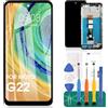 SRJTEK Per Motorola Moto G22 Schermo LCD Per Moto G22 Sostituzione Schermo XT2231 Display LCD XT2231-2 Touch Digitizer Assembly Kit di Riparazione (Nero Con Telaio)