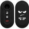 Lage Guscio copri chiave Don't touch my Key cover accessorio portachiavi 3 tasti in silicone compatibile con Fiat 500, Panda, Punto, Bravo e Lancia Ypsilon, Delta